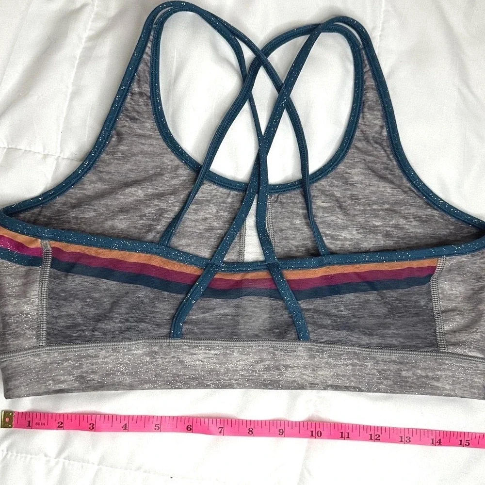 Peloton Roller Rink Strappy Sports Bra Size XL Glitter Retro 80s‎ athleisure